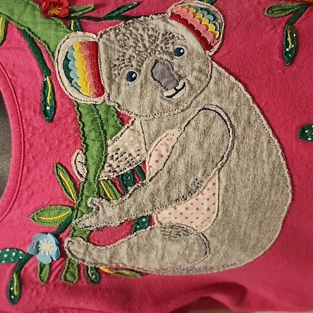 Mini Boden Pink Koala Bear Applique Short Sleeve Tshirt 8-9Y - Picture 4 of 10